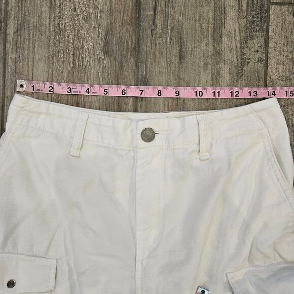 Rag & Bone Cargo Pants Women 27 Optic White Utility Straight Baggy Summer Resort - Picture 2 of 13